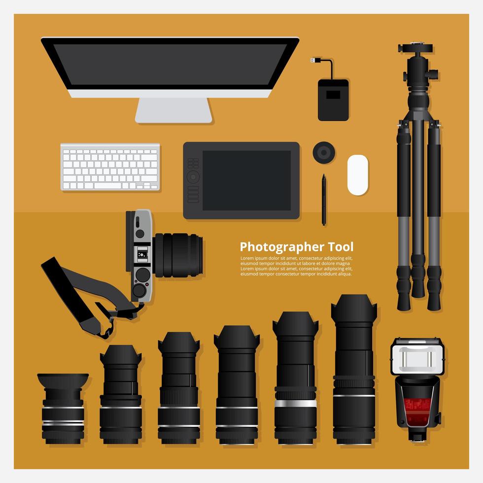 fotografen apparatuur set vector