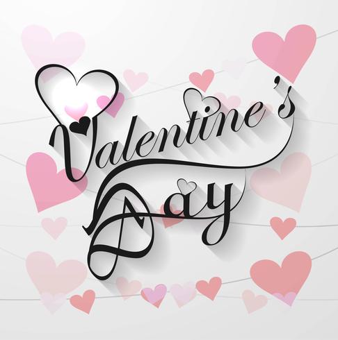 Valentijnsdag kalligrafie tekst achtergrond vector