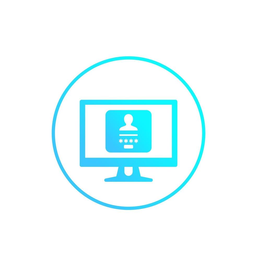 login formulier en authenticatie vector pictogram op wit