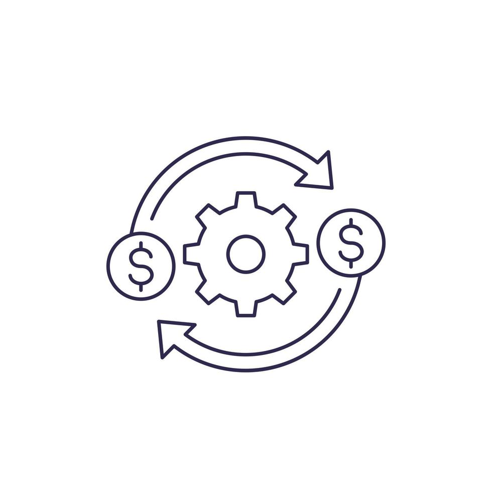 kosten optimalisatie en productie-efficiëntie lijn vector pictogram