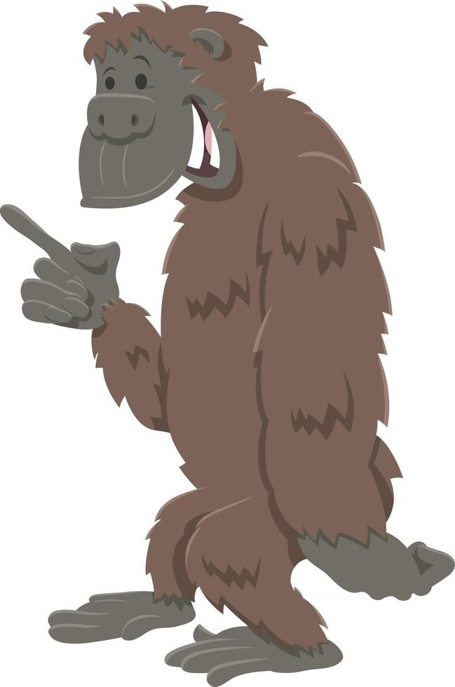 grappige gorilla aap cartoon dierlijk karakter vector