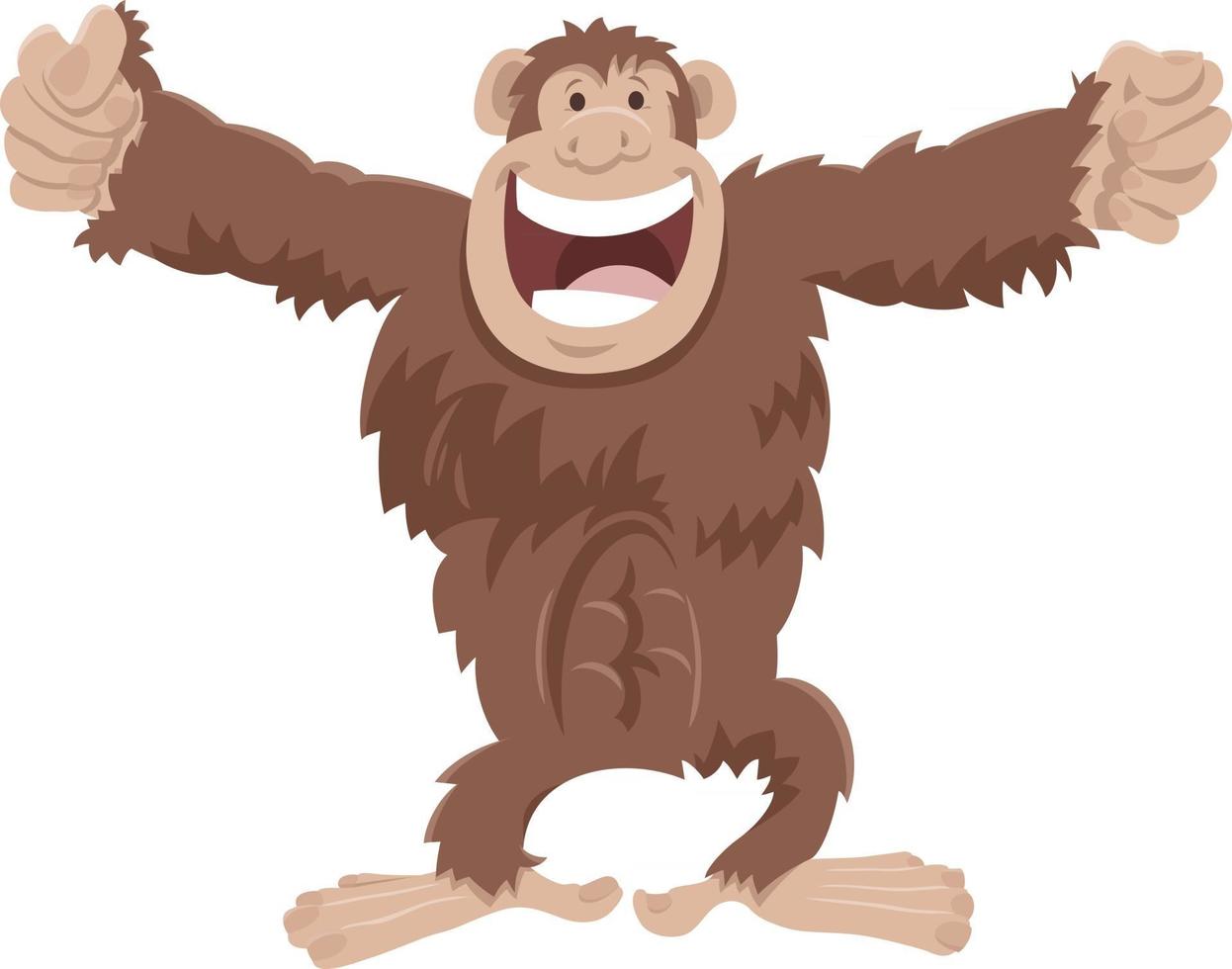 grappige chimpansee aap stripfiguur vector