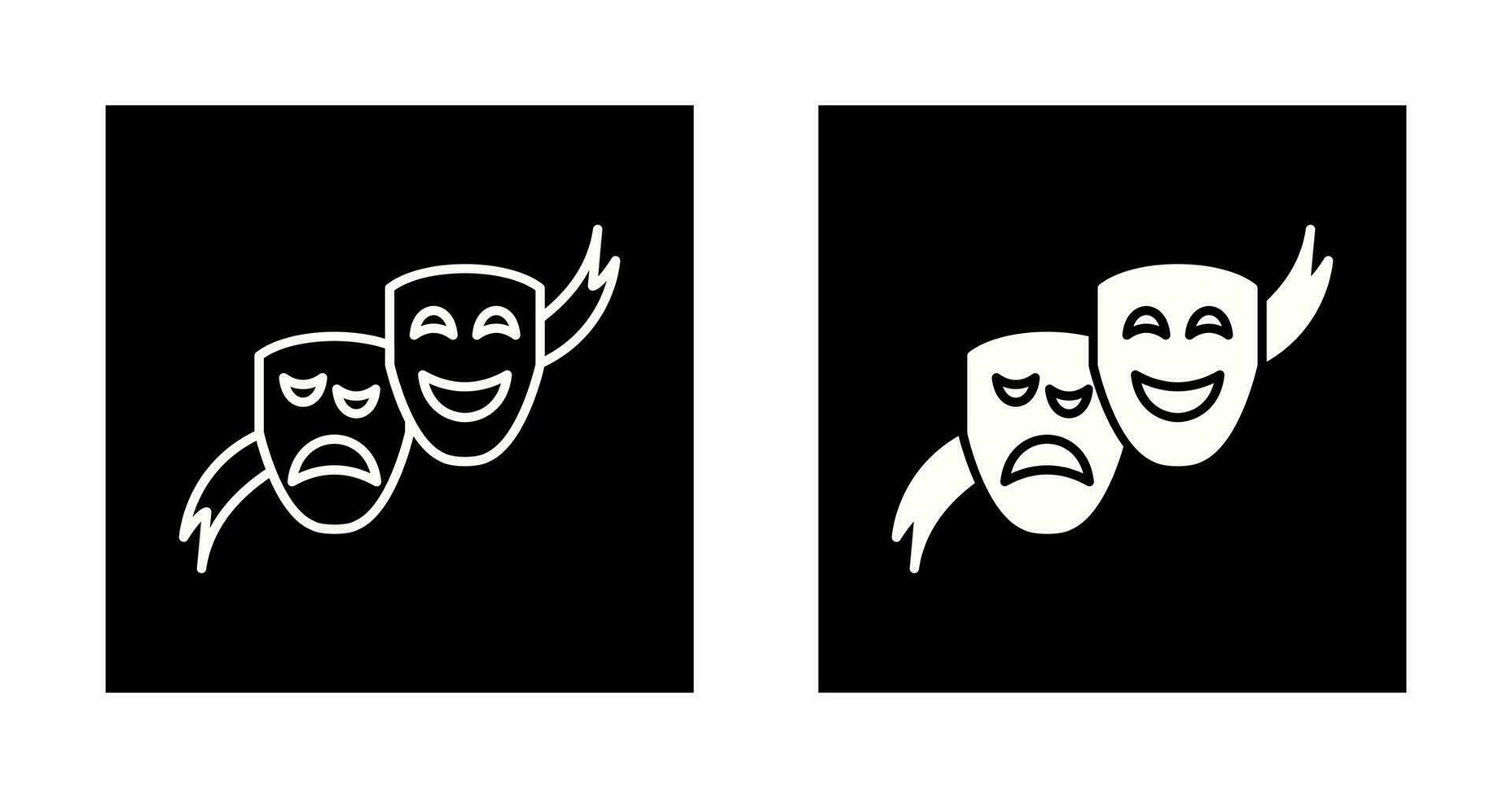 theater maskers vector icoon