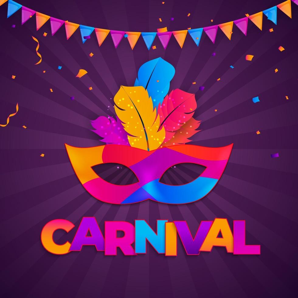 carnaval achtergrond met masker vector