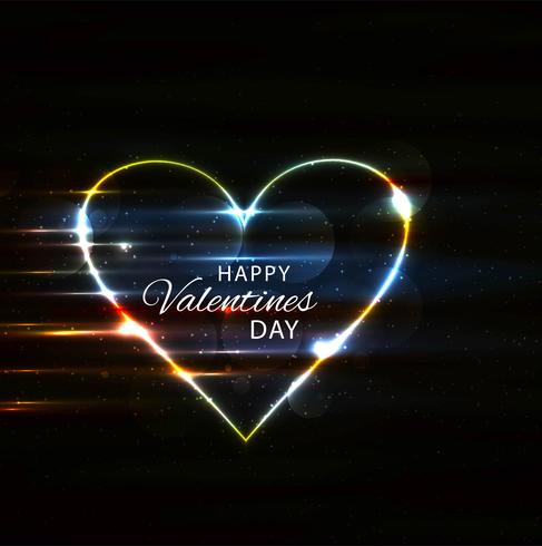 Gelukkige Valentijnsdag kleurrijke glanzende hart achtergrond vector