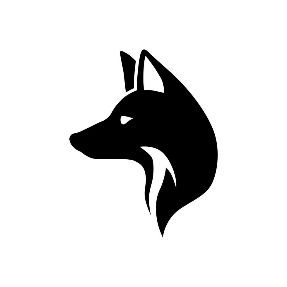 zwart vos hoofd vector logo