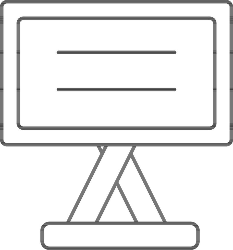 whiteboard icoon in zwart schets. vector