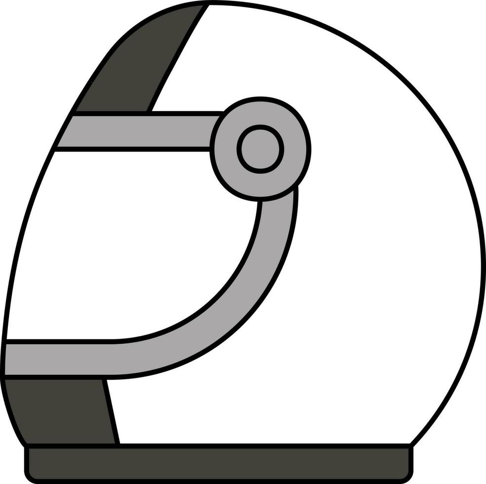 racing helm icoon of symbool in grijs en wit kleur. vector