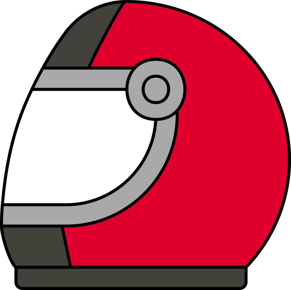 racing helm icoon of symbool in rood en grijs kleur. vector