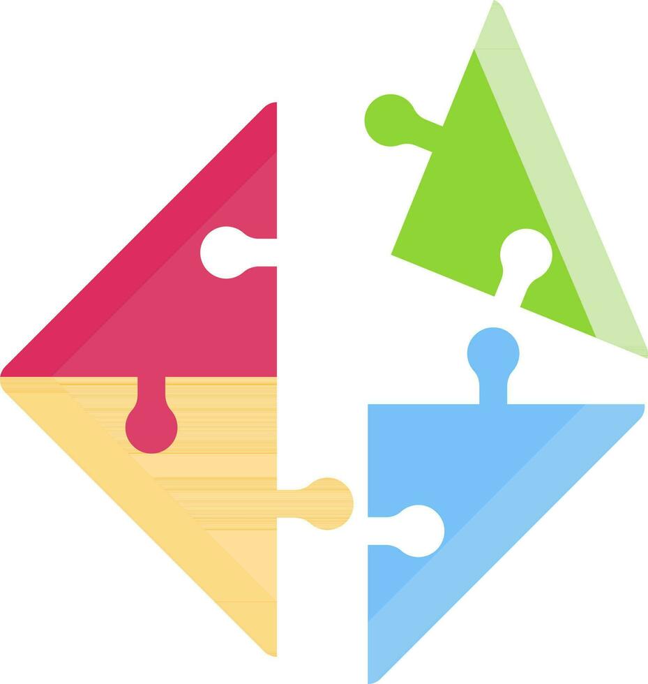illustratie van kleurrijk ruit vorm puzzel icoon. vector