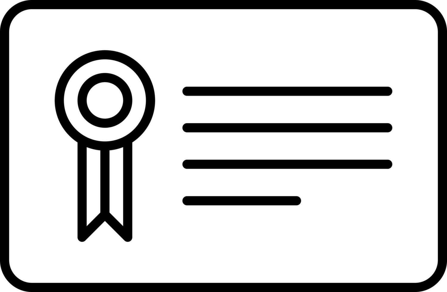 zwart schets certificaat vlak icoon of symbool. vector