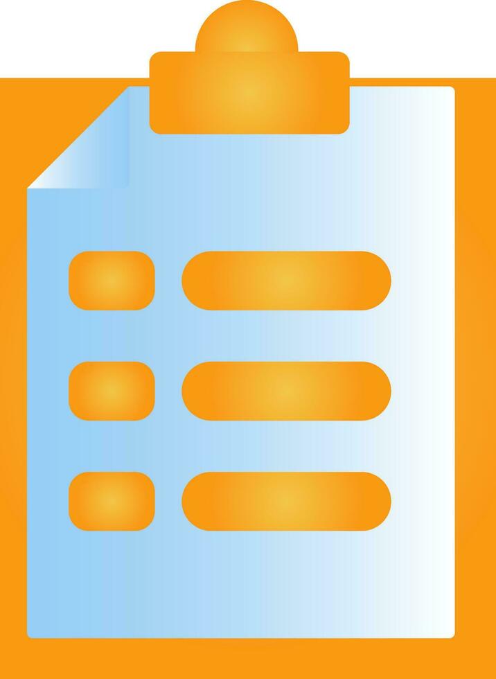 document papier Aan klembord blauw en oranje helling kleur. vector