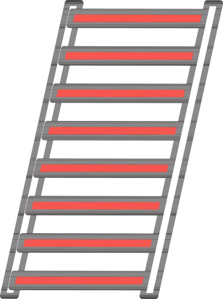 ladder icoon in rood en wit kleur. vector