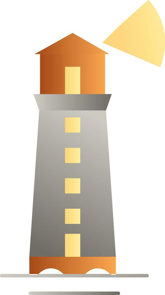 illustratie van vuurtoren icoon in bruin en grijs kleur. vector