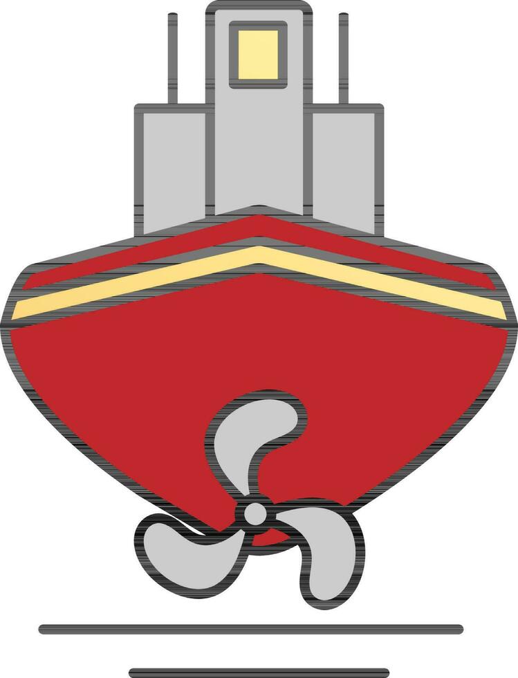 schip icoon of symbool in rood en grijs kleur. vector