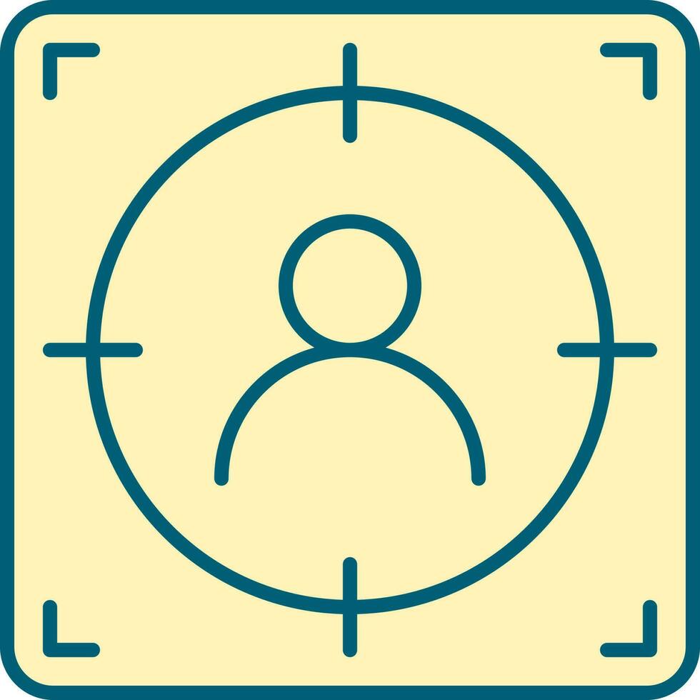 gebruiker focus of doelwit icoon in geel kleur. vector