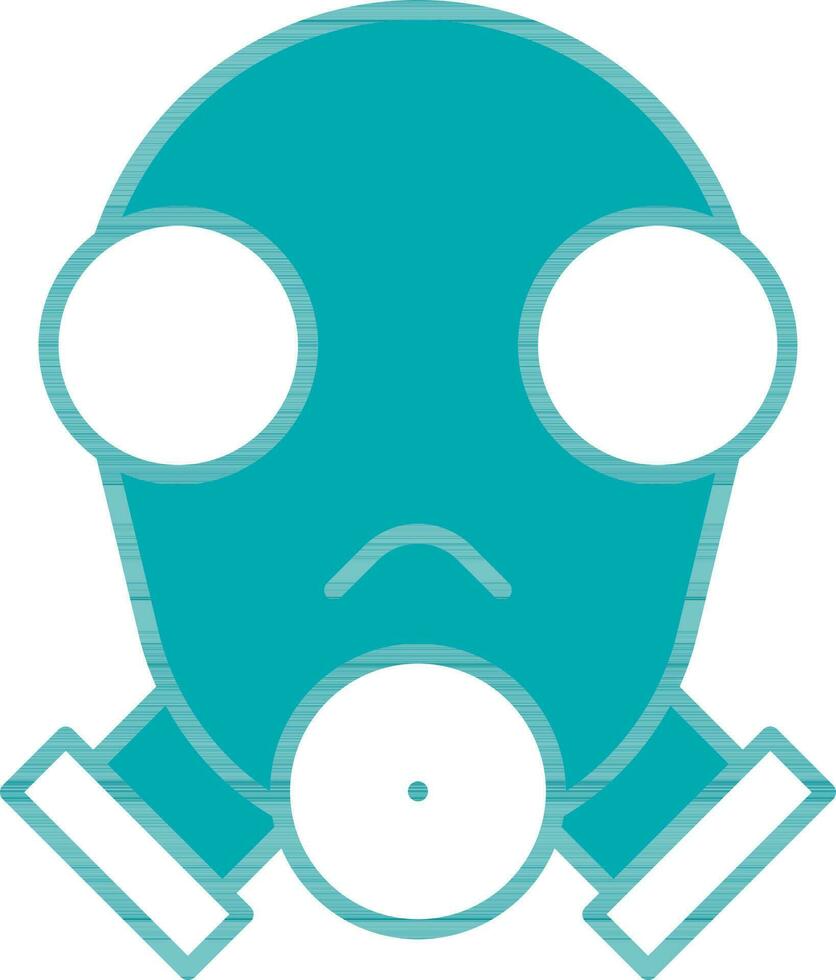 gas- masker icoon in cyaan en wit kleur. vector