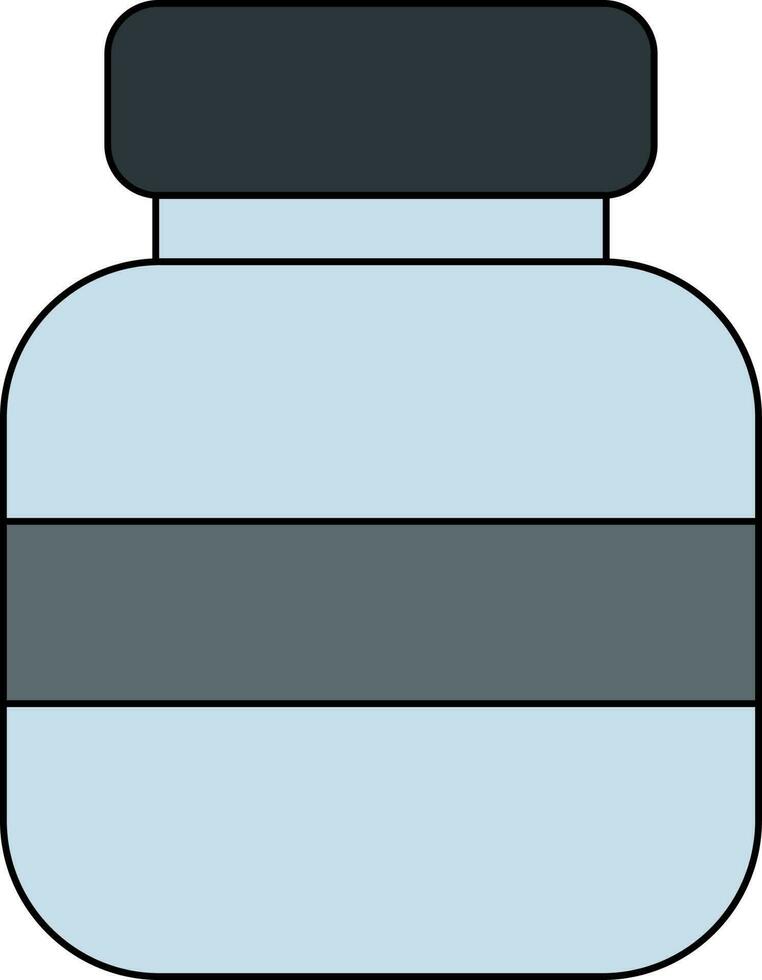 geneeskunde of vloeistof fles icoon in blauw en grijs kleur. vector