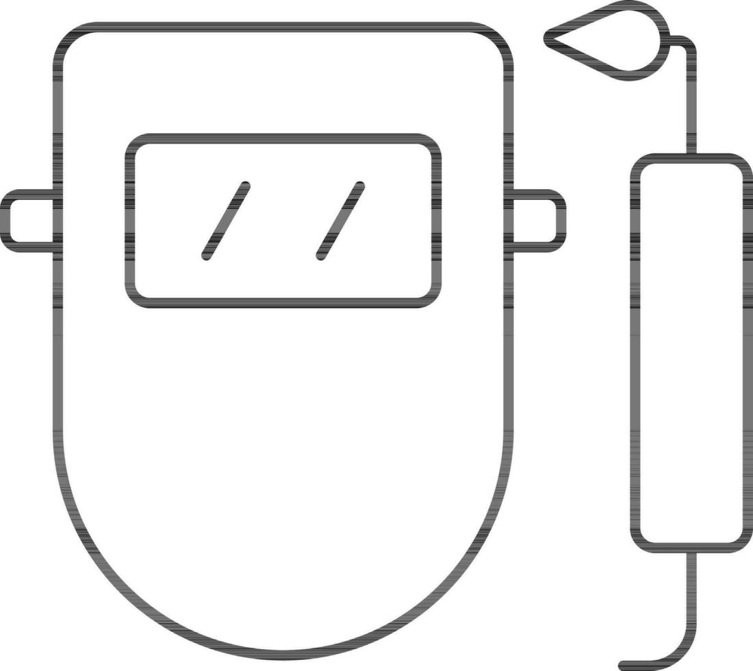 lassen masker icoon in zwart schets. vector