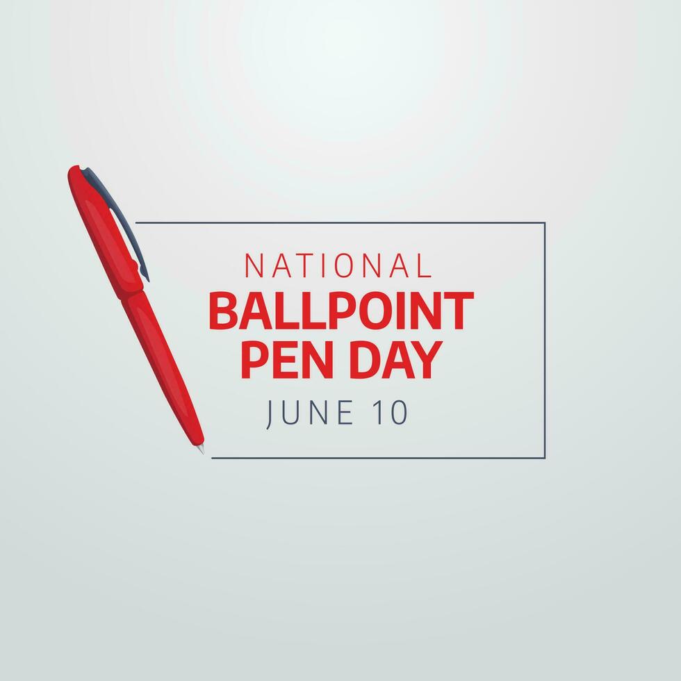 nationaal balpen pen dag ontwerp sjabloon. balpen pen vector illustratie. rood pen vector ontwerp.