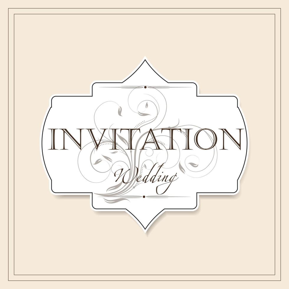 vintage bruiloft uitnodiging vector