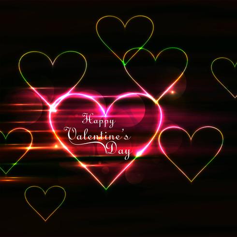 Moderne Valentijnsdag glanzende harten kleurrijke achtergrond vector