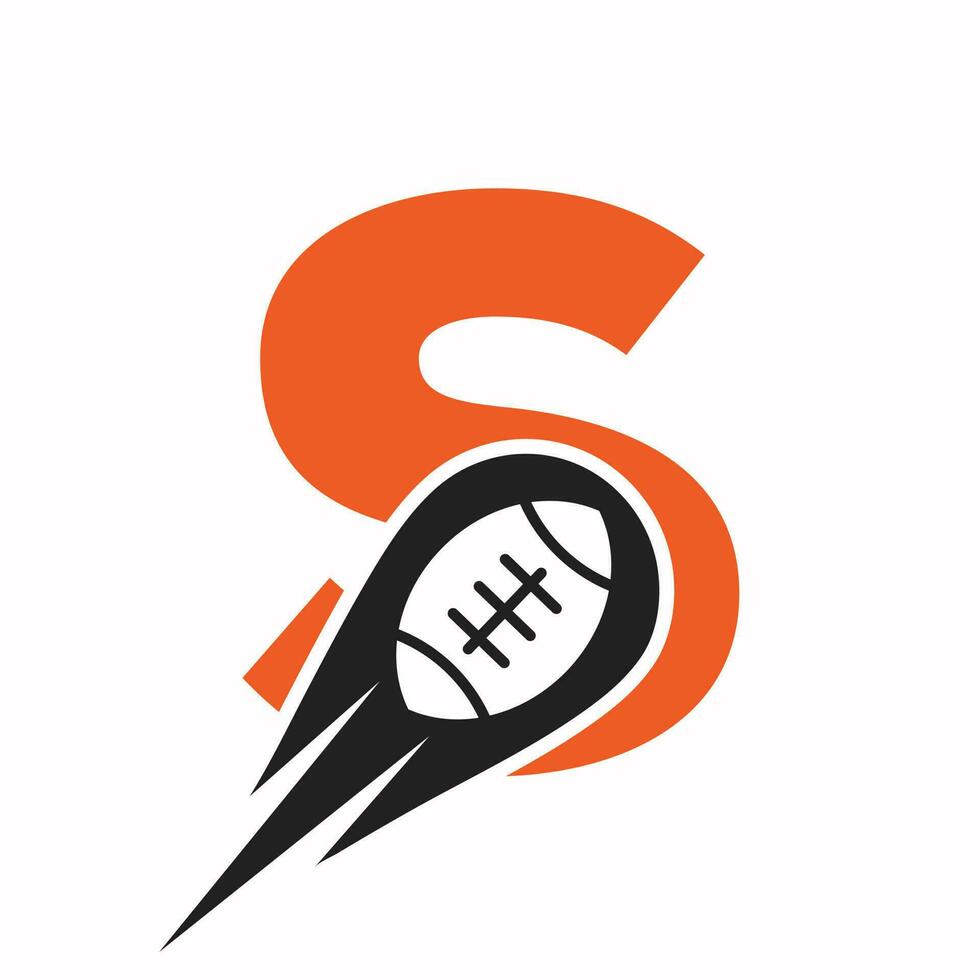 eerste brief s rugby logo, Amerikaans Amerikaans voetbal symbool combineren met rugby bal icoon voor Amerikaans voetbal logo ontwerp vector