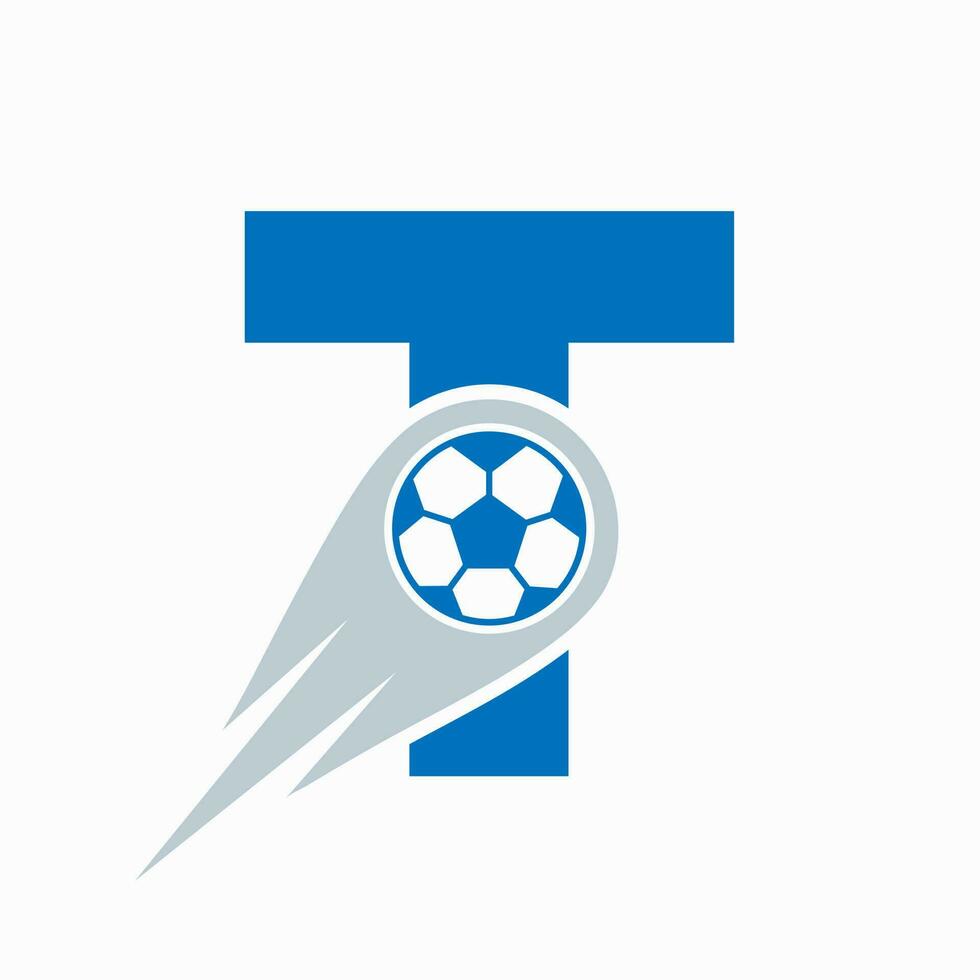 brief t Amerikaans voetbal logo concept met in beweging Amerikaans voetbal icoon. voetbal logo sjabloon vector