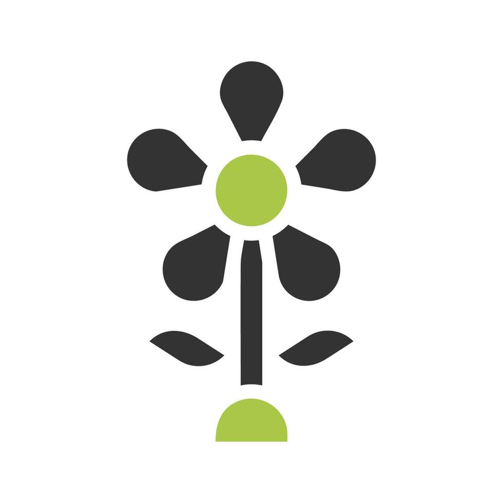 bloem icoon solide groen grijs kleur Pasen symbool illustratie. vector