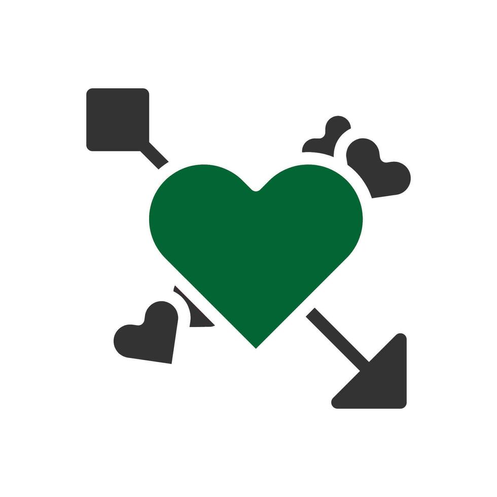 liefde icoon solide grijs groen stijl Valentijn illustratie symbool perfect. vector