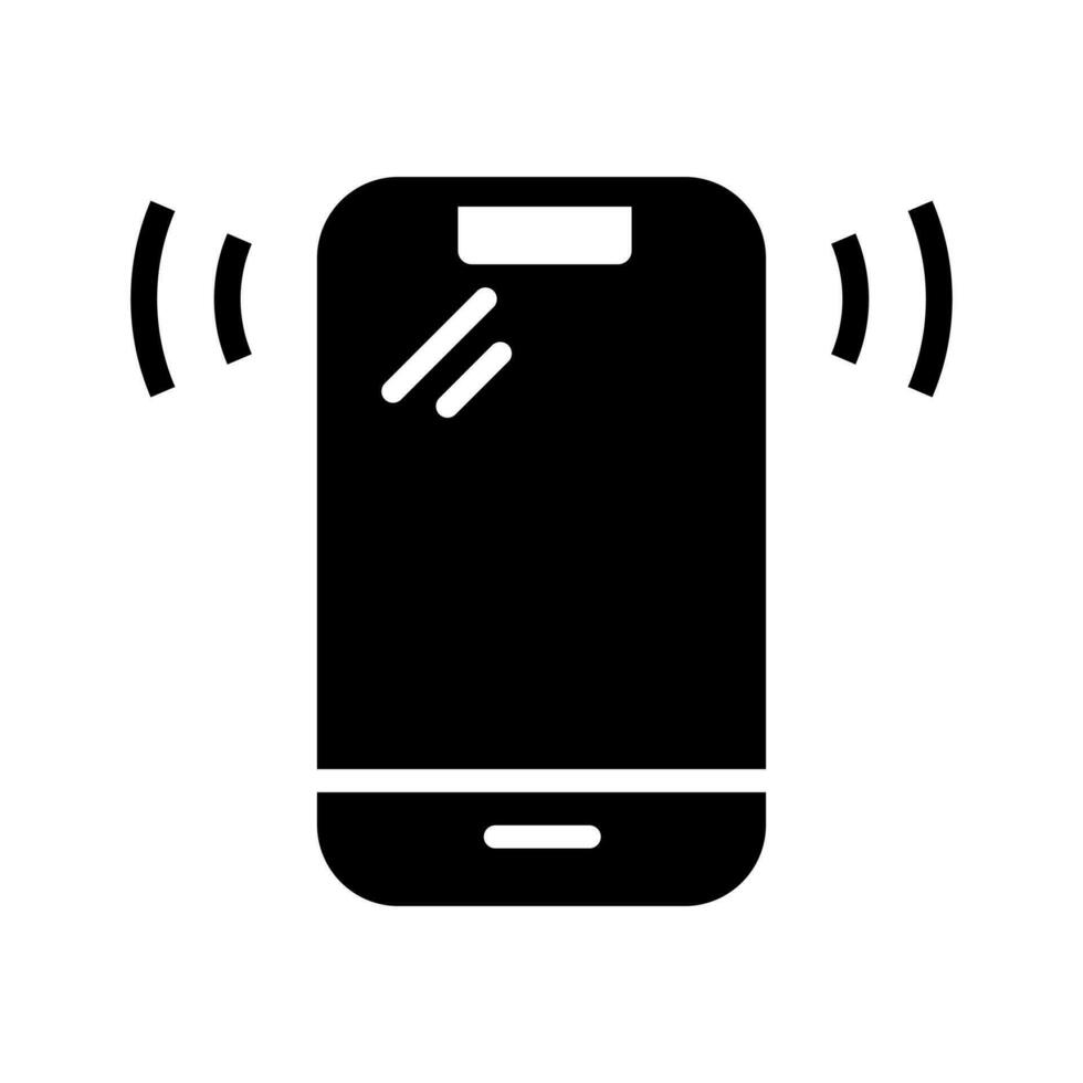 mobiel telefoon vullen icoon symbool vector. zwart glyph mobiel telefoon icoon vector