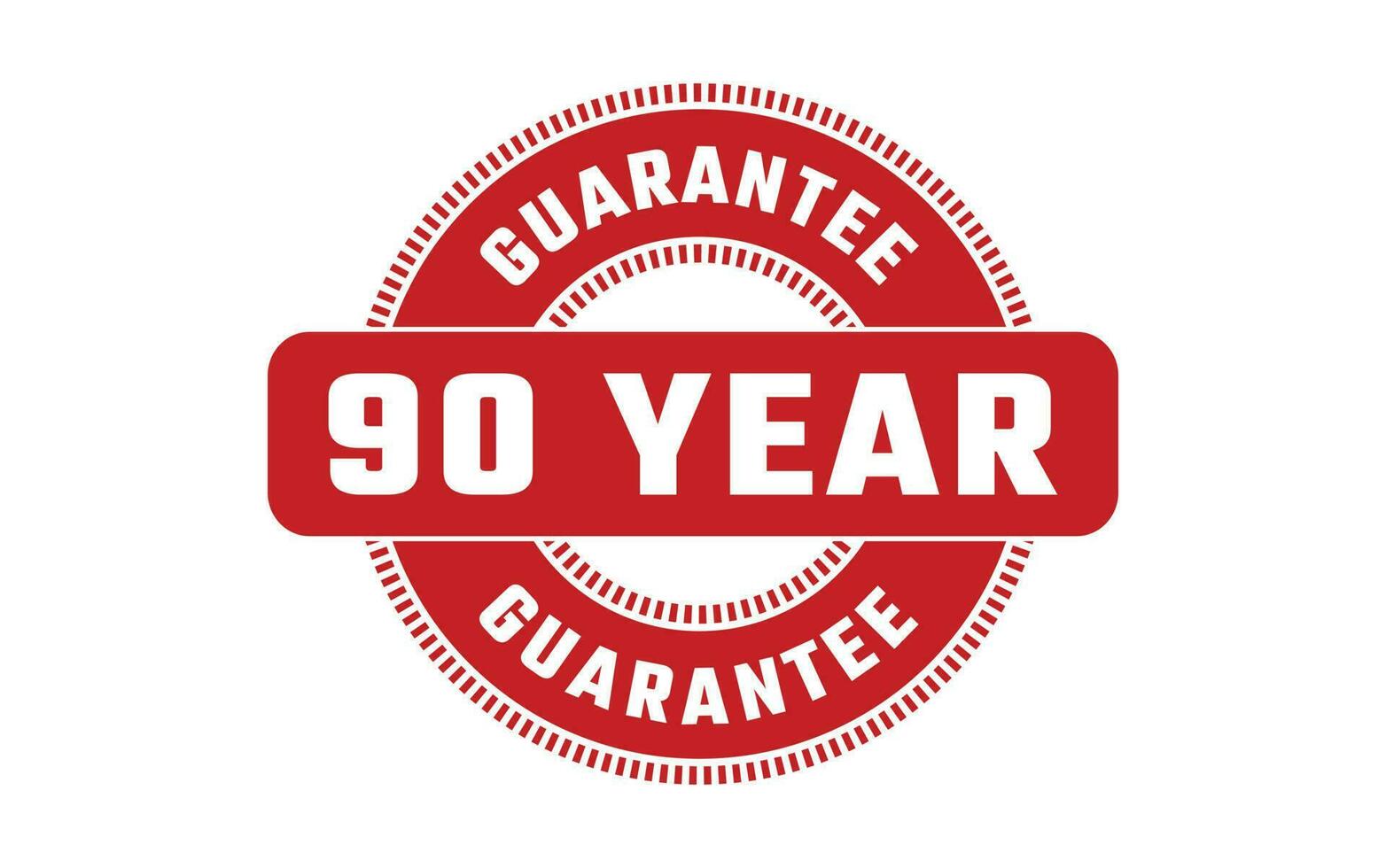 90 jaar garantie rubber postzegel vector