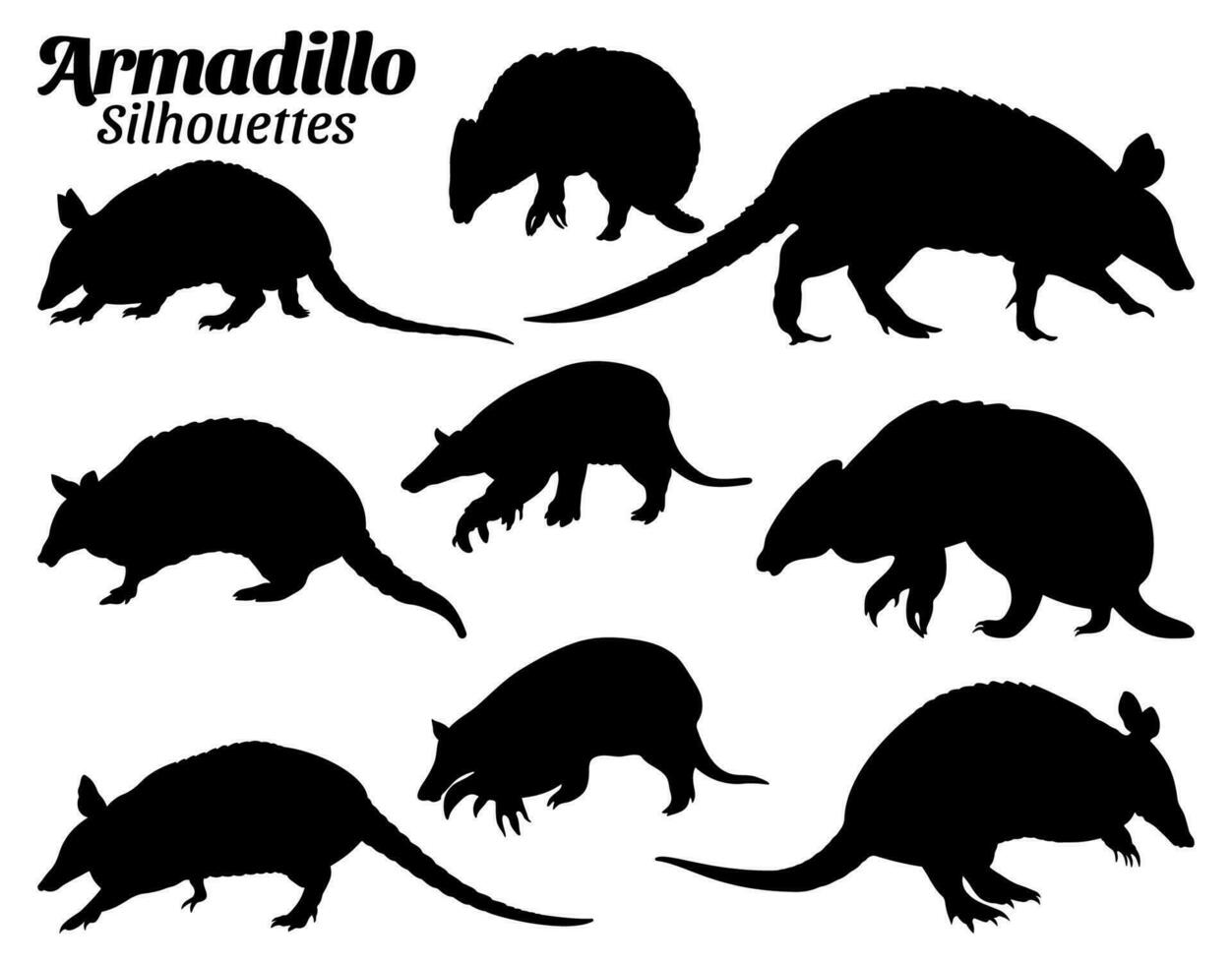 gordeldier silhouetten vector illustratie set.