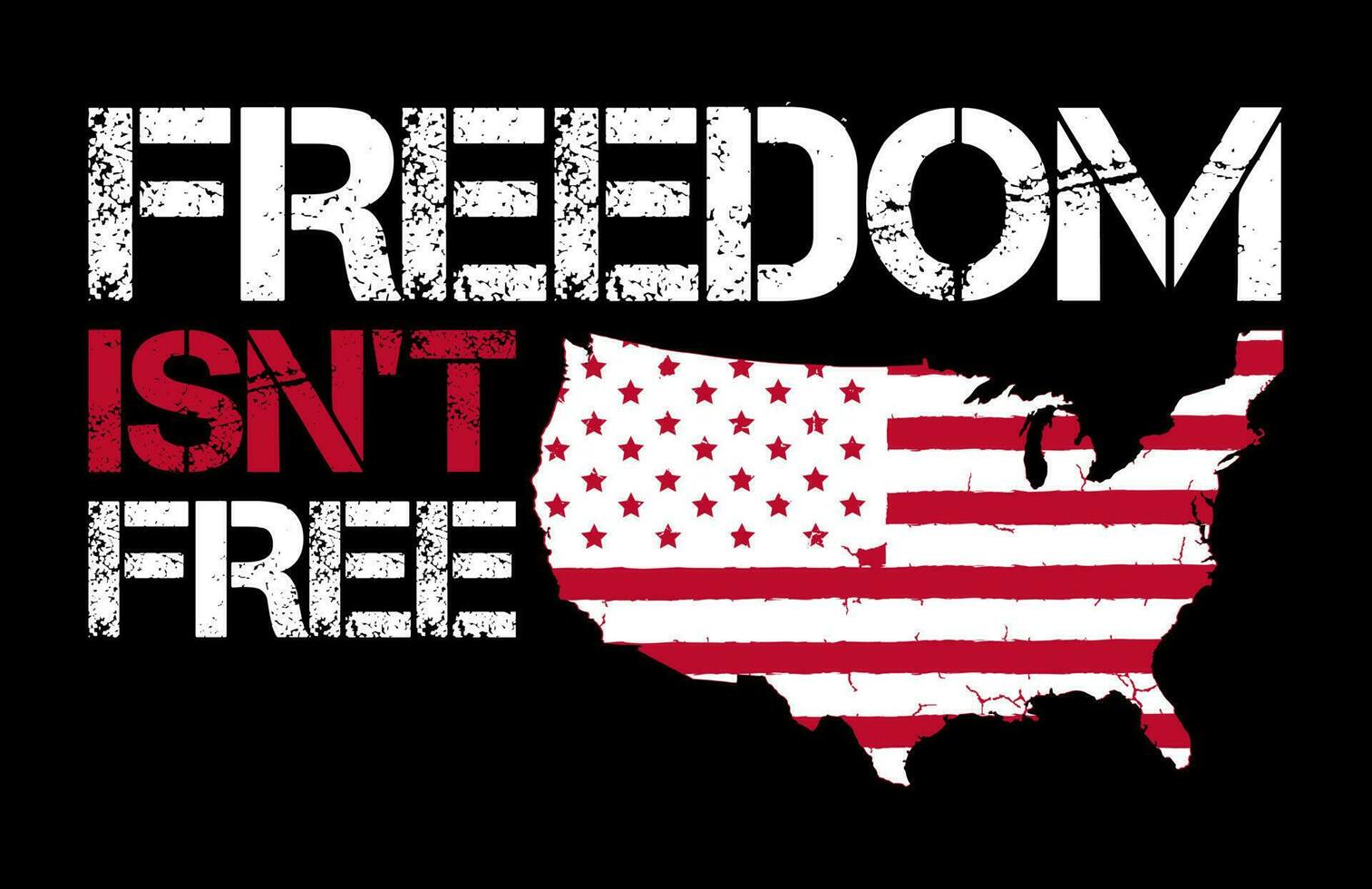 vrijheid is niet vrij, Amerikaans vlag t-shirt, Amerikaans kaart shirt, vierde van juli t-shirt, patriottisch t-shirt vector