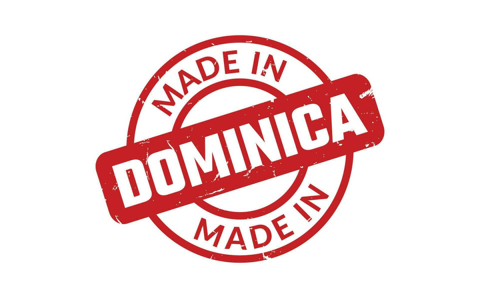 gemaakt in dominica rubber postzegel vector