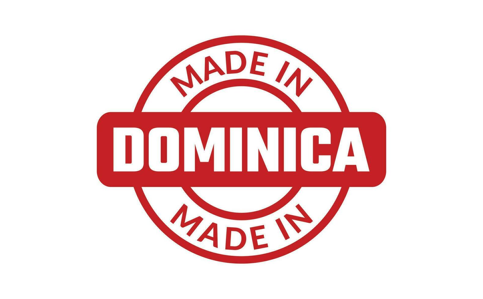gemaakt in dominica rubber postzegel vector