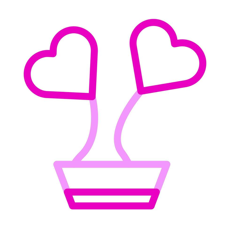 bloem liefde icoon duokleur roze kleur moeder dag symbool illustratie. vector