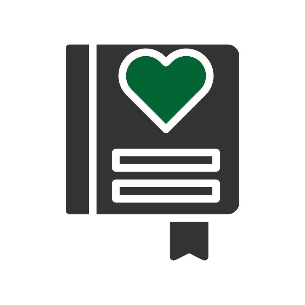 liefde kaart icoon solide grijs groen stijl Valentijn illustratie symbool perfect. vector