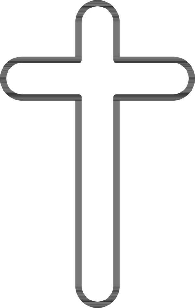 Jezus kruis symbool of icoon in zwart schets. vector