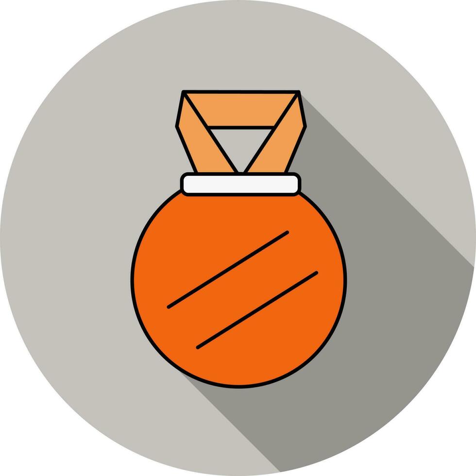 medaille icoon in oranje en wit kleur. vector