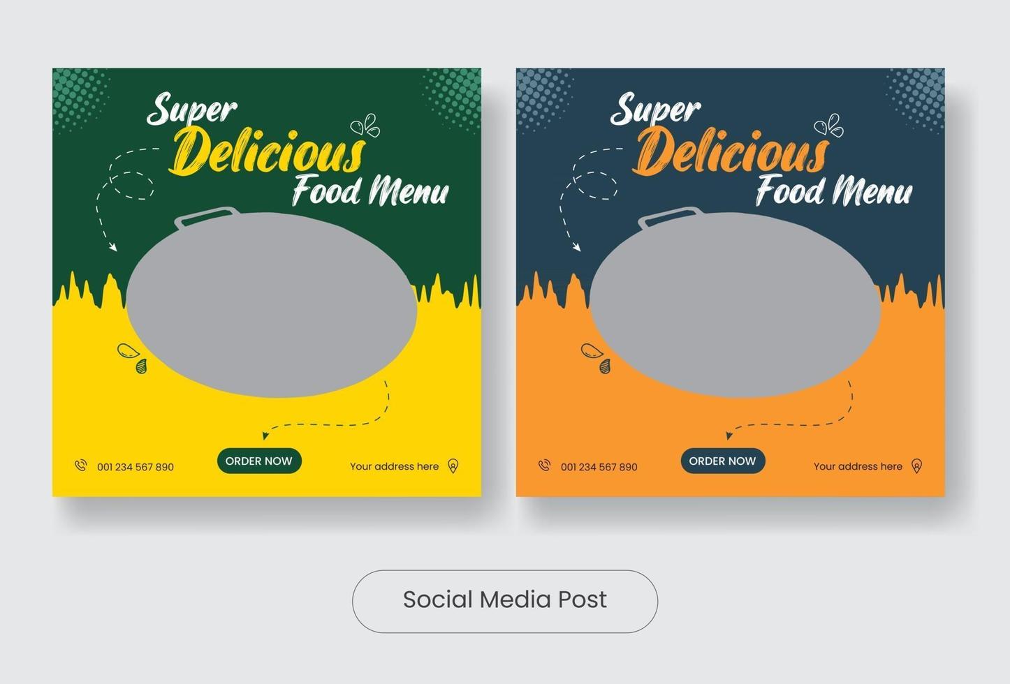 heerlijk eten sociale media post sjabloon banner set vector