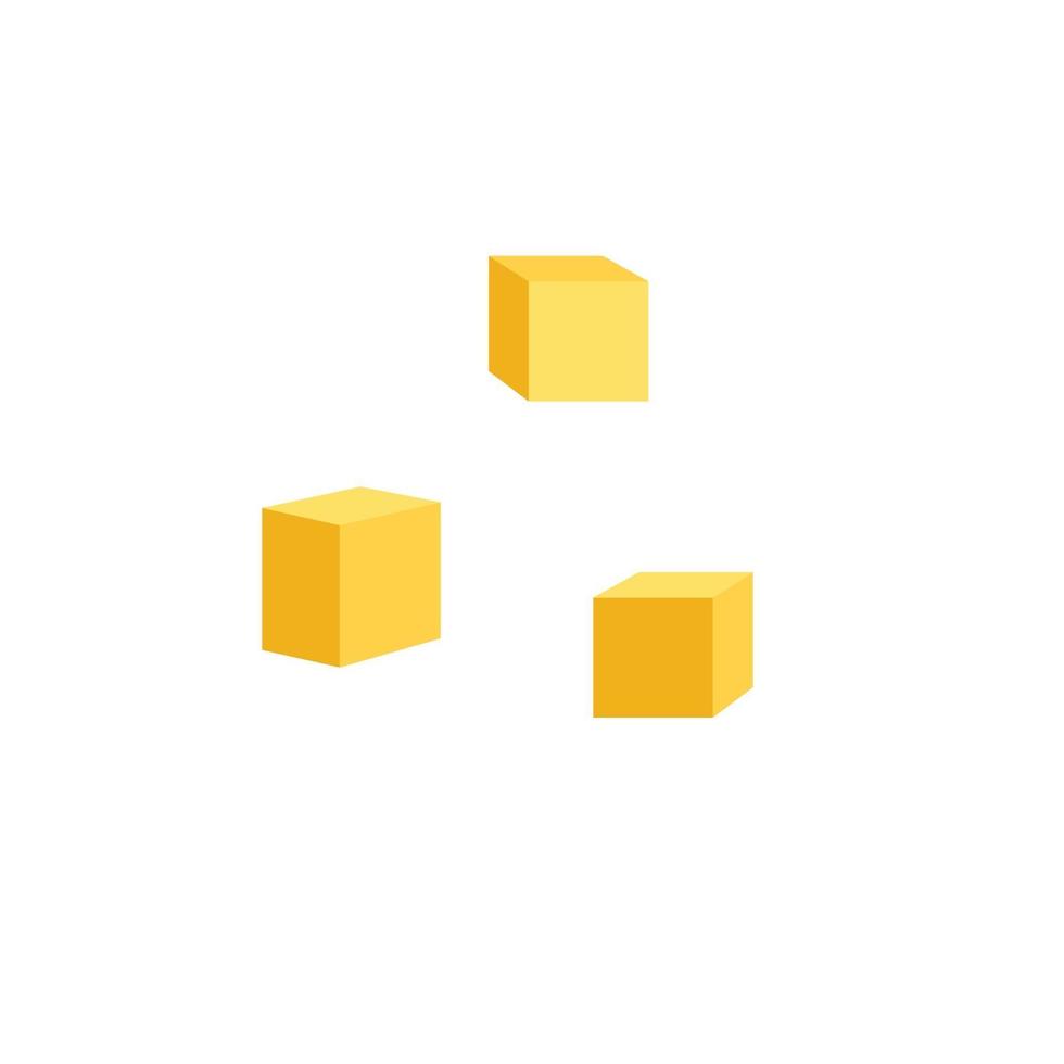vierkante stukjes kaas. vector illustratie