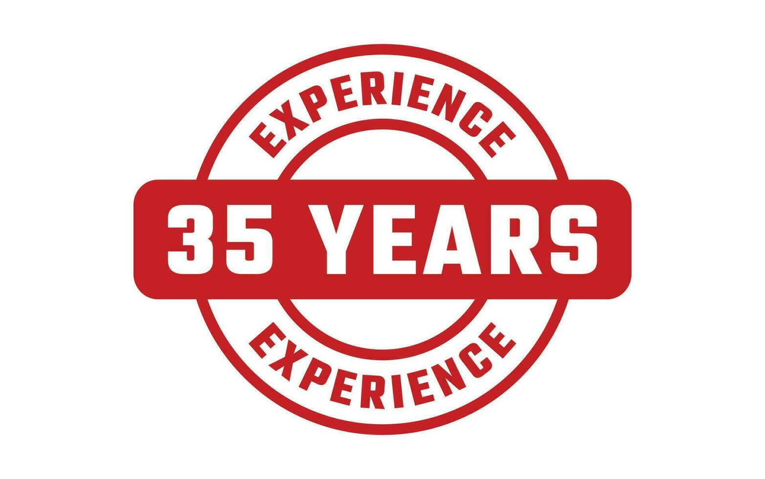 35 jaren ervaring rubber postzegel vector