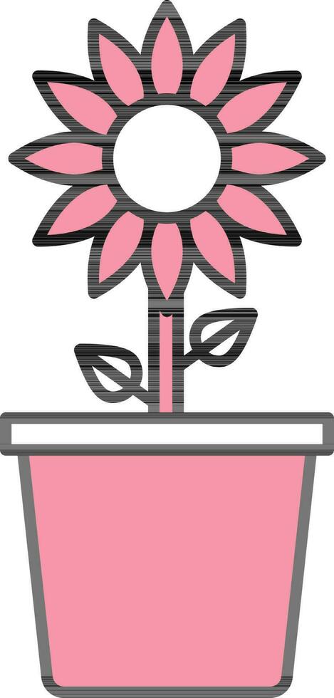 illustratie van bloem pot icoon in roze kleur. vector