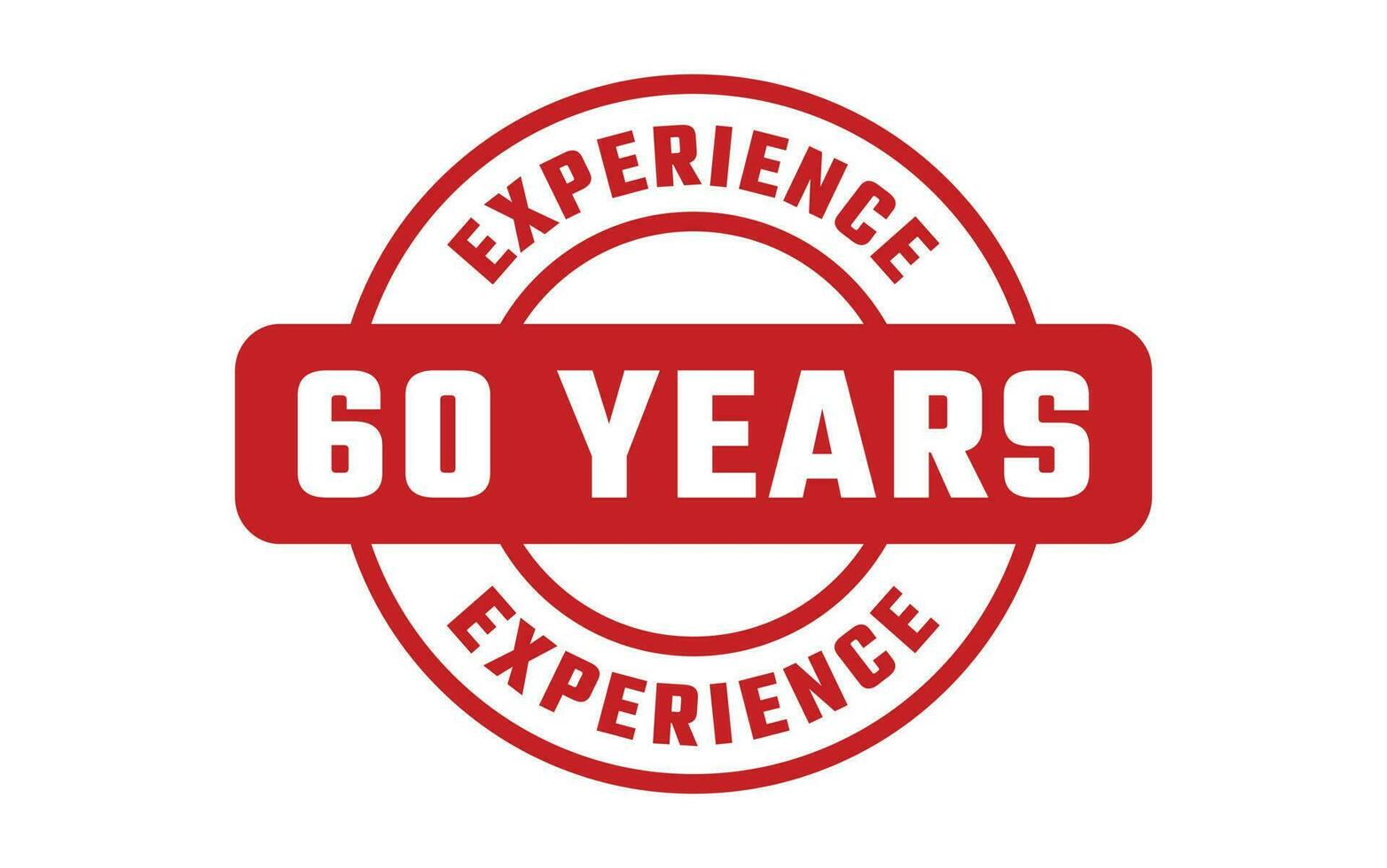 60 jaren ervaring rubber postzegel vector