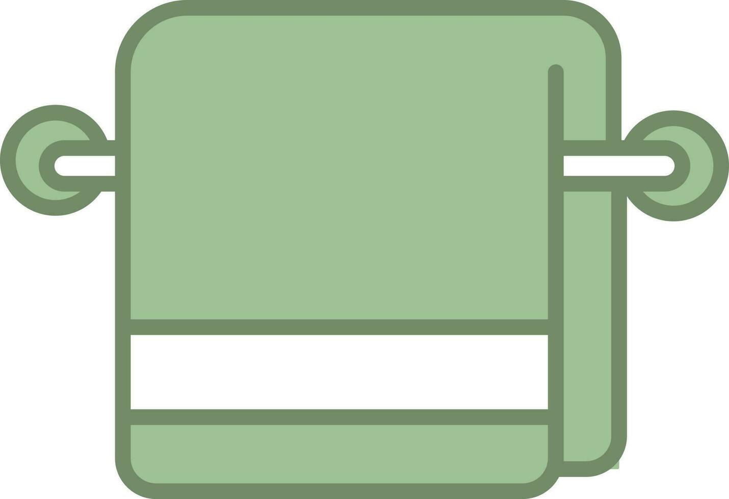 handdoek icoon of symbool in groen en wit kleur. vector