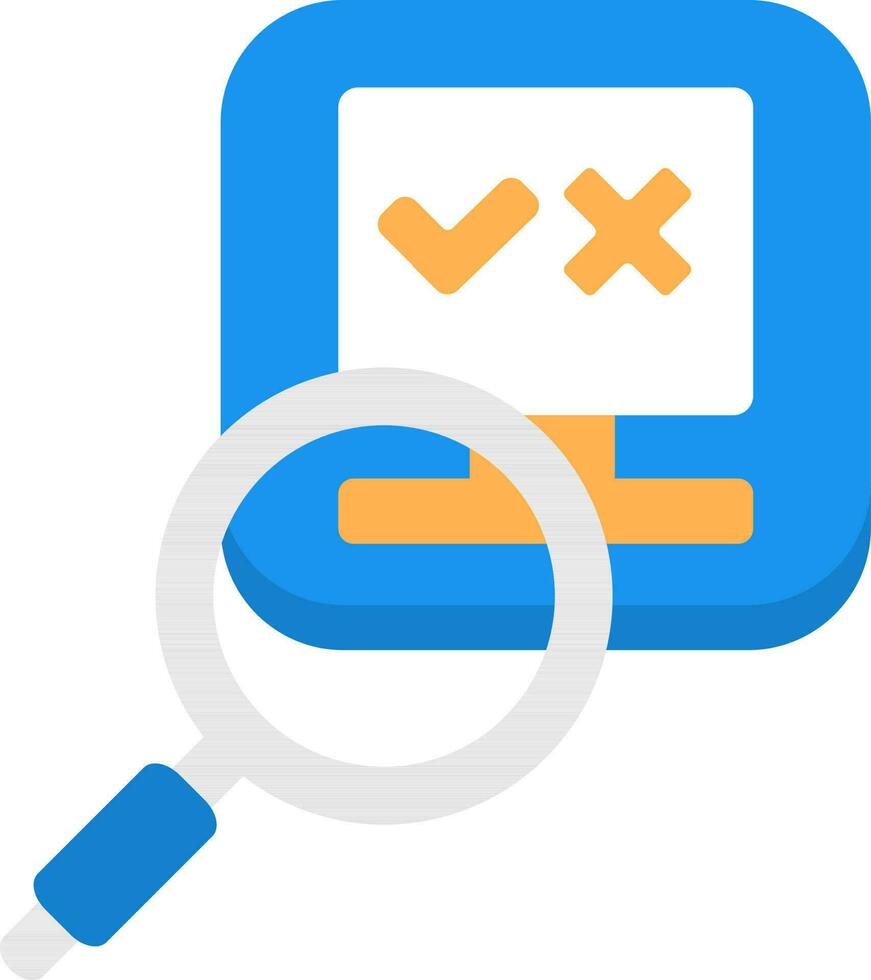 online controleren Rechtsaf mis icoon in wit en blauw kleur. vector