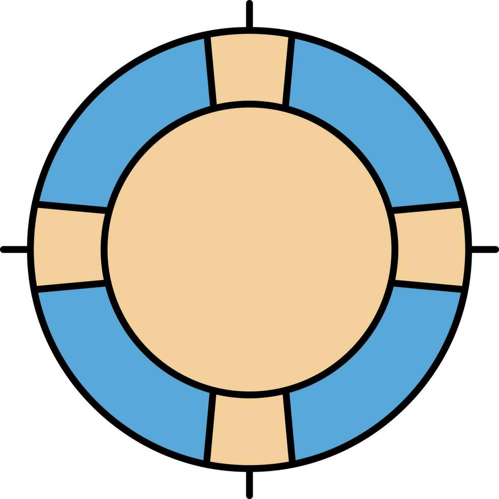 reddingsboei icoon in blauw en oranje kleur. vector