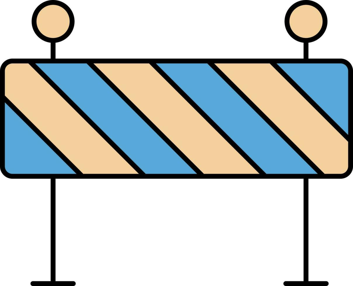 barrière icoon in blauw en oranje kleur. vector