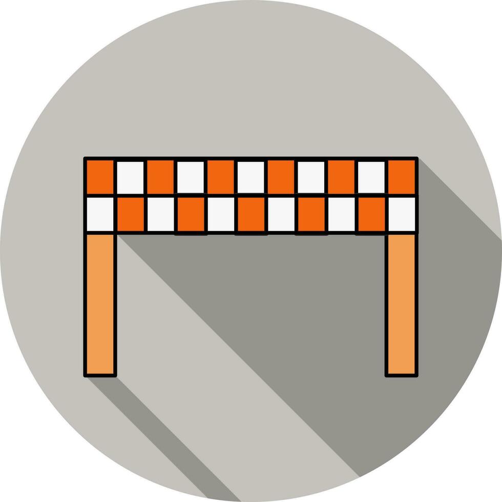 oranje en wit kleur barrière icoon Aan grijs achtergrond. vector